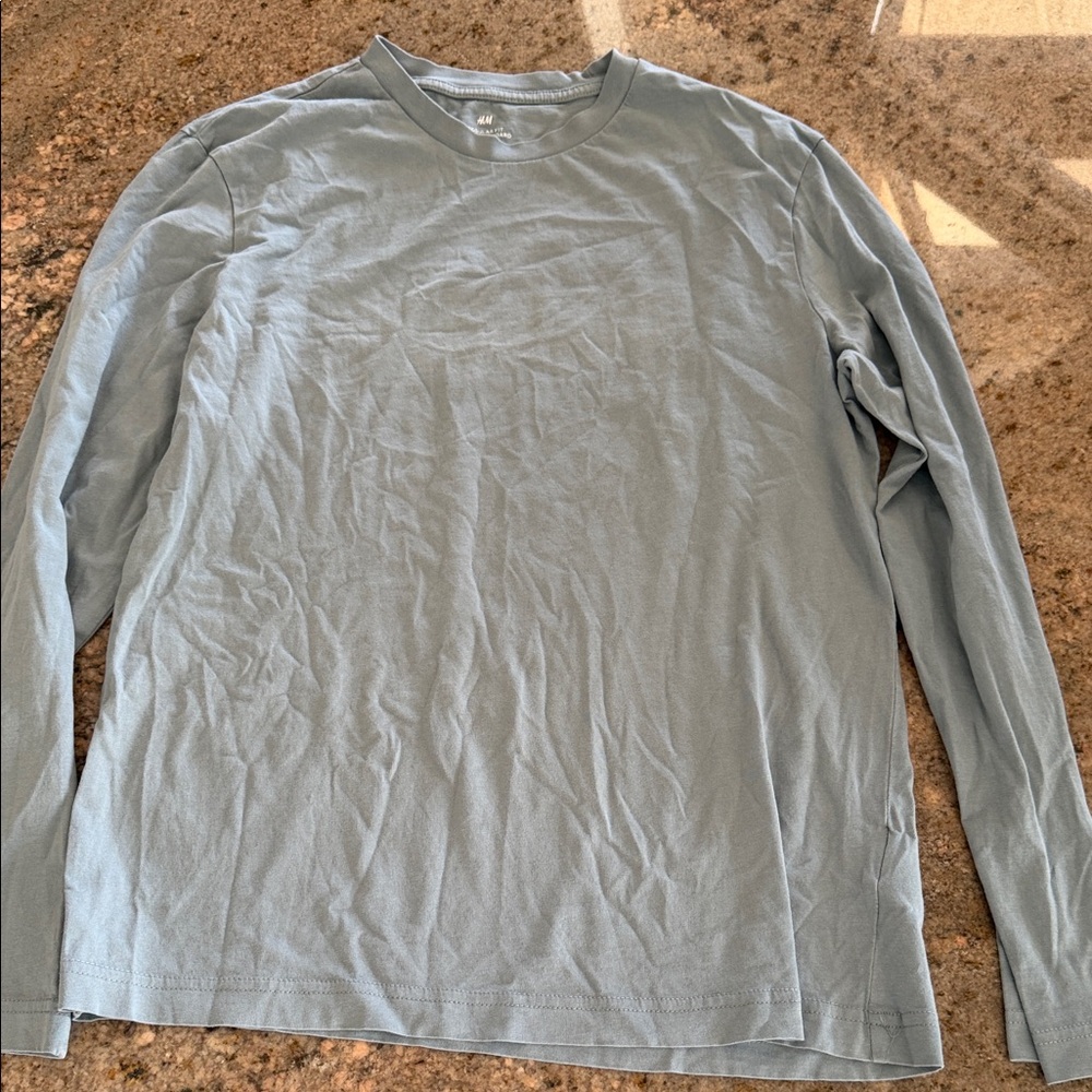 H&M Men's Sky Blue Long Sleeve Tee